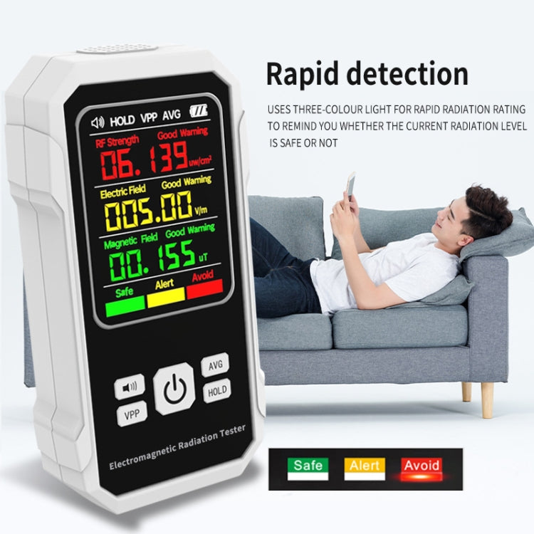 Electromagnetic Radiation Detector High Frequency Radiation Detector(White) - Radiation Detector by PMC TechLife | Online Shopping South Africa | PMC TechLife