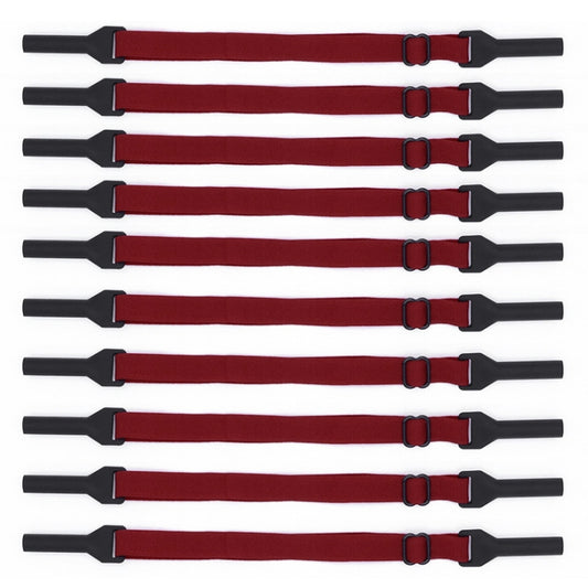 10pcs Long Style Glasses Non-Slip Rope Adjustable Elastic Sports Legs Anti-Drop Fixed Strap(Dark Red) - Glasses Accessories by PMC Jewellery | Online Shopping South Africa | PMC Jewellery