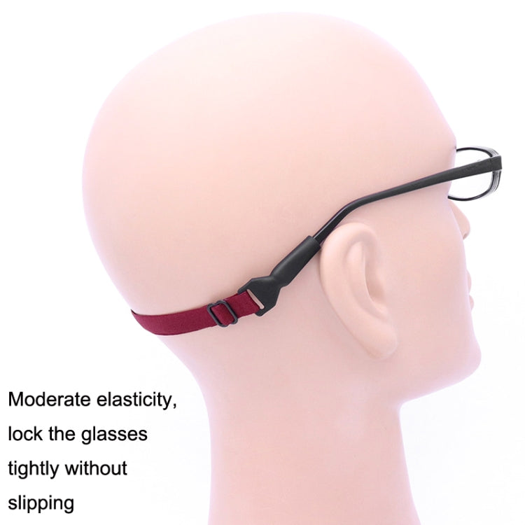 10pcs Long Style Glasses Non-Slip Rope Adjustable Elastic Sports Legs Anti-Drop Fixed Strap(Dark Red) - Glasses Accessories by PMC Jewellery | Online Shopping South Africa | PMC Jewellery