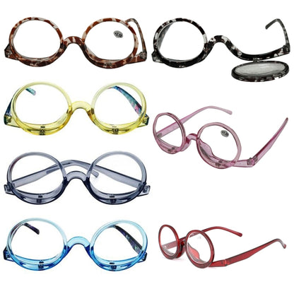 Makeup Magnifying Glass Presbyopic Glasses Flip Swivel Reading Glasses, Degree: +400(Transparent Gray) - Presbyopic Glasses by PMC Jewellery | Online Shopping South Africa | PMC Jewellery