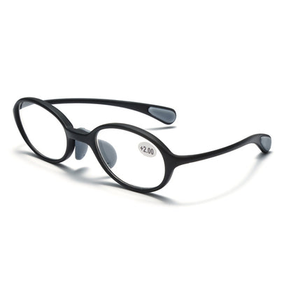 Portable Magnifying Glass Presbyopic Glasses Silicone Anti-Blue Light Reading Glasses, Degree: +100(Black) - Presbyopic Glasses by PMC Jewellery | Online Shopping South Africa | PMC Jewellery