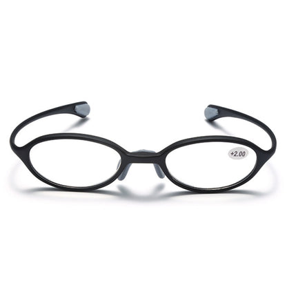 Portable Magnifying Glass Presbyopic Glasses Silicone Anti-Blue Light Reading Glasses, Degree: +200(Black) - Presbyopic Glasses by PMC Jewellery | Online Shopping South Africa | PMC Jewellery