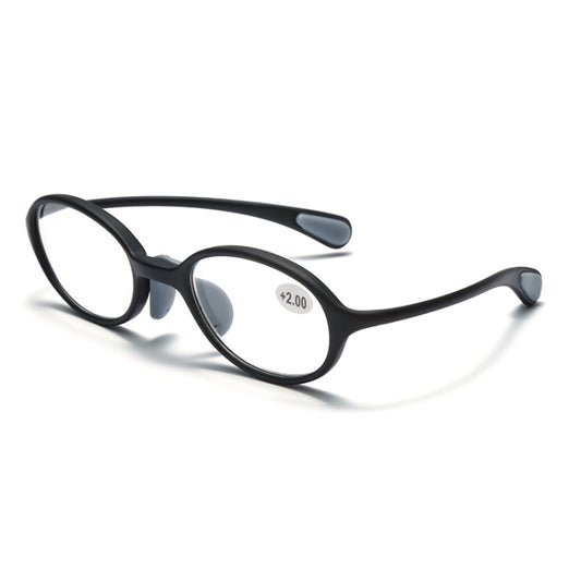 Portable Magnifying Glass Presbyopic Glasses Silicone Anti-Blue Light Reading Glasses, Degree: +350(Black) - Presbyopic Glasses by PMC Jewellery | Online Shopping South Africa | PMC Jewellery