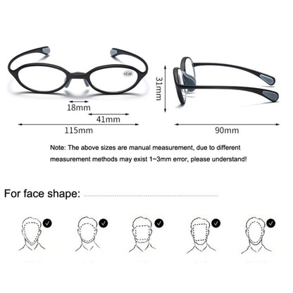 Portable Magnifying Glass Presbyopic Glasses Silicone Anti-Blue Light Reading Glasses, Degree: +150(Light Green) - Presbyopic Glasses by PMC Jewellery | Online Shopping South Africa | PMC Jewellery