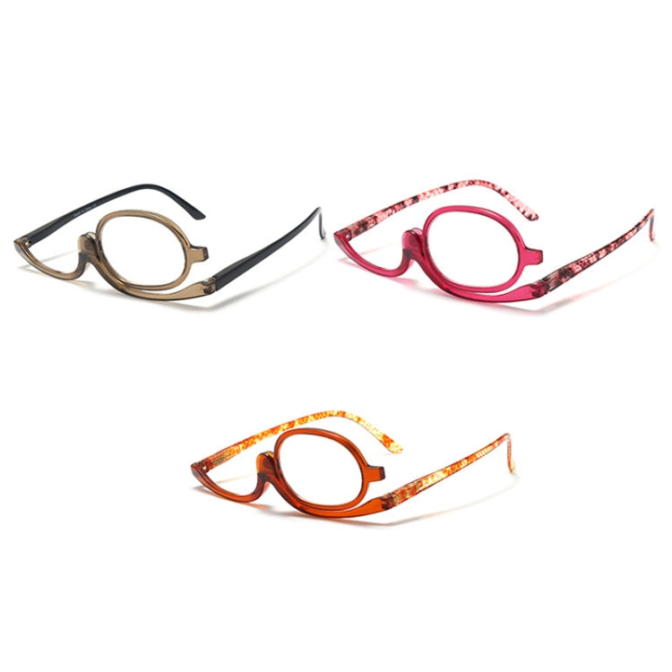 Makeup Presbyopic Glasses Monolithic Reading Glass Magnifying Glass, Degree: +200(Tea Color) - Presbyopic Glasses by PMC Jewellery | Online Shopping South Africa | PMC Jewellery