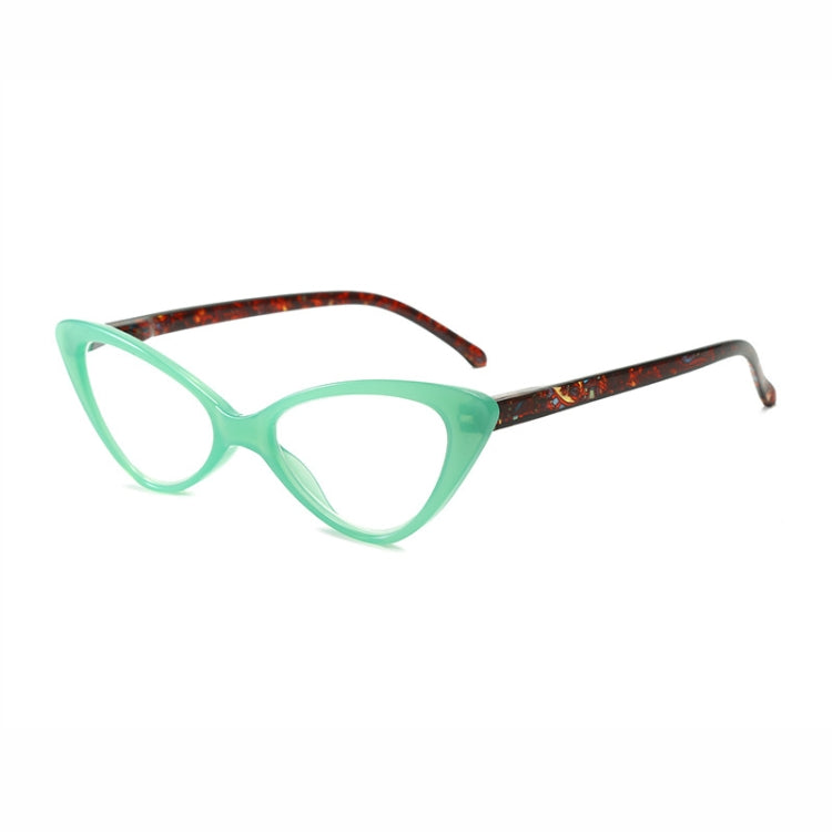 Street Stall Triangular Cat Eye Presbyopic Glasses, Degree: +150(Light Green) - Presbyopic Glasses by PMC Jewellery | Online Shopping South Africa | PMC Jewellery