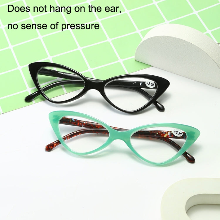 Street Stall Triangular Cat Eye Presbyopic Glasses, Degree: +150(Light Green) - Presbyopic Glasses by PMC Jewellery | Online Shopping South Africa | PMC Jewellery