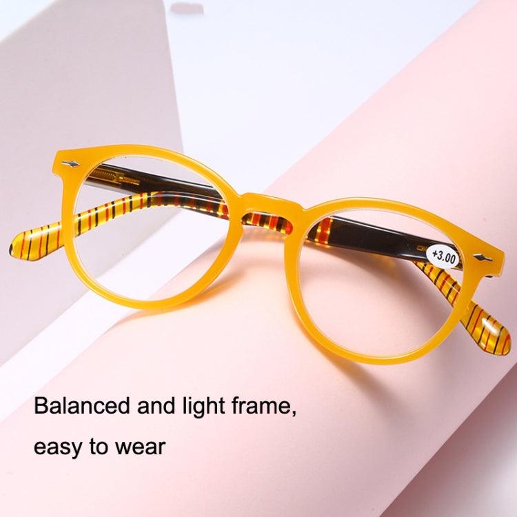 Retro Flexible Durable Portability HD Presbyopic Glasses +300(Yellow) - Presbyopic Glasses by PMC Jewellery | Online Shopping South Africa | PMC Jewellery