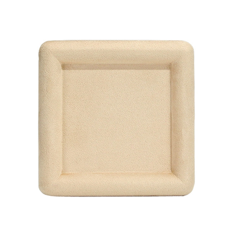 12x12x1.5cm Jewelry Tray Ring Square Empty Plate Earrings Necklace Jewelry Display Tray(Khaki) - Jewelry Storages by PMC Jewellery | Online Shopping South Africa | PMC Jewellery