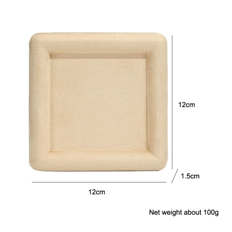 12x12x1.5cm Jewelry Tray Ring Square Empty Plate Earrings Necklace Jewelry Display Tray(Khaki) - Jewelry Storages by PMC Jewellery | Online Shopping South Africa | PMC Jewellery