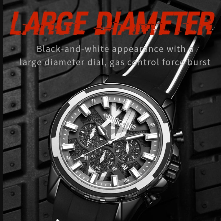 BAOGELA 22602 Sports Watch Luminous Waterproof Multi-function Chronograph Large Dial Men Watch(Black Shell Red Surface) - Sport Watches by BAOGELA | Online Shopping South Africa | PMC Jewellery