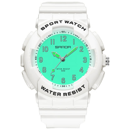 SANDA Small Fresh Digital All-match Waterproof Luminous Student Watch(White) - LED Digital Watches by SANDA | Online Shopping South Africa | PMC Jewellery