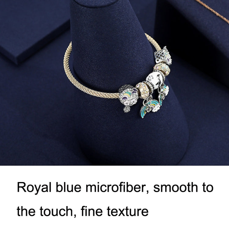 Jewelry Display Props Blue Microfiber Window Necklace Earring Ring Stand Set 1 - Jewelry Storages by PMC Jewellery | Online Shopping South Africa | PMC Jewellery