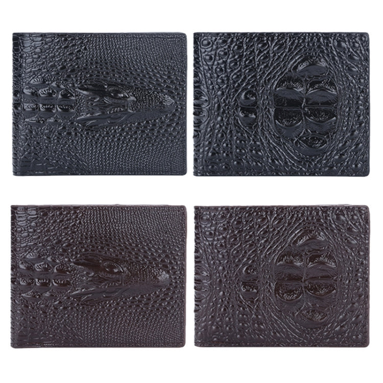 Baellerry Crocodile Print Men Short Wallet Vintage Multi-card Slot Coin Purse(Brown Head) - Wallets by Baellerry | Online Shopping South Africa | PMC TechLife | Buy Now Pay Later Mobicred