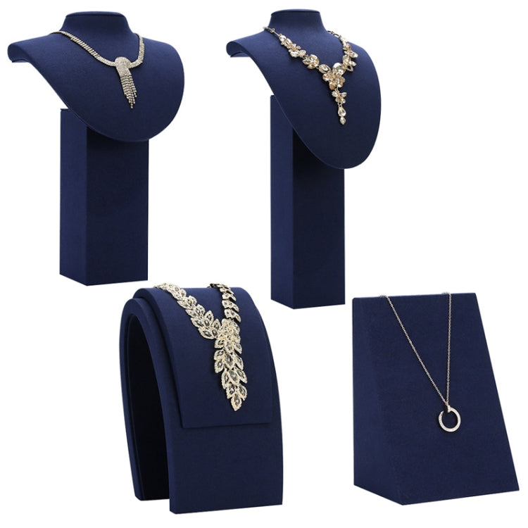 8x8x32cm Diorama Necklace Holder Jewelry Display Props Blue Microfiber Window Necklace Earring Ring Stand - Jewelry Storages by PMC Jewellery | Online Shopping South Africa | PMC Jewellery