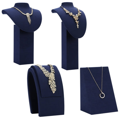 8x8x32cm Diorama Necklace Holder Jewelry Display Props Blue Microfiber Window Necklace Earring Ring Stand - Jewelry Storages by PMC Jewellery | Online Shopping South Africa | PMC Jewellery