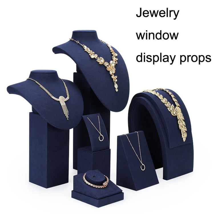 13.5x12.5x25cm Arched Diorama Necklace Holder Jewelry Display Props Blue Microfiber Window Necklace Earring Ring Stand - Jewelry Storages by PMC Jewellery | Online Shopping South Africa | PMC Jewellery