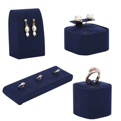 18.5x6x2cm Bar Ring Holder Jewelry Display Props Blue Microfiber Window Necklace Earring Ring Stand - Jewelry Storages by PMC Jewellery | Online Shopping South Africa | PMC Jewellery