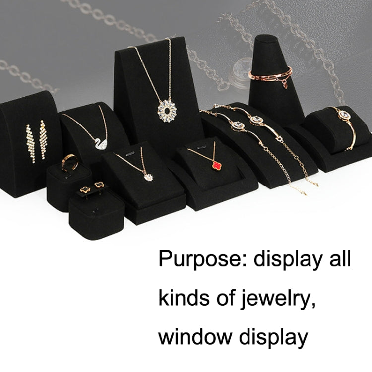 7x7x7cm Arched Necklace Display Stand Black Microfiber Necklace Ring Jewelry Display Live Jewelry Prop Rack - Jewelry Storages by PMC Jewellery | Online Shopping South Africa | PMC Jewellery