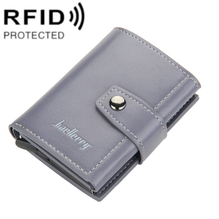 Baellerry RFID Anti-Theft Automatic Pop-Up Card Wallet Buckle Metal Aluminum Shell Card Holder(Grey) - free shipping - PMC TechLife - Order now!