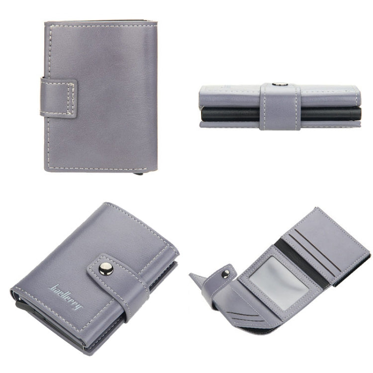 Baellerry RFID Anti-Theft Automatic Pop-Up Card Wallet Buckle Metal Aluminum Shell Card Holder(Grey) - free shipping - PMC TechLife - Order now!