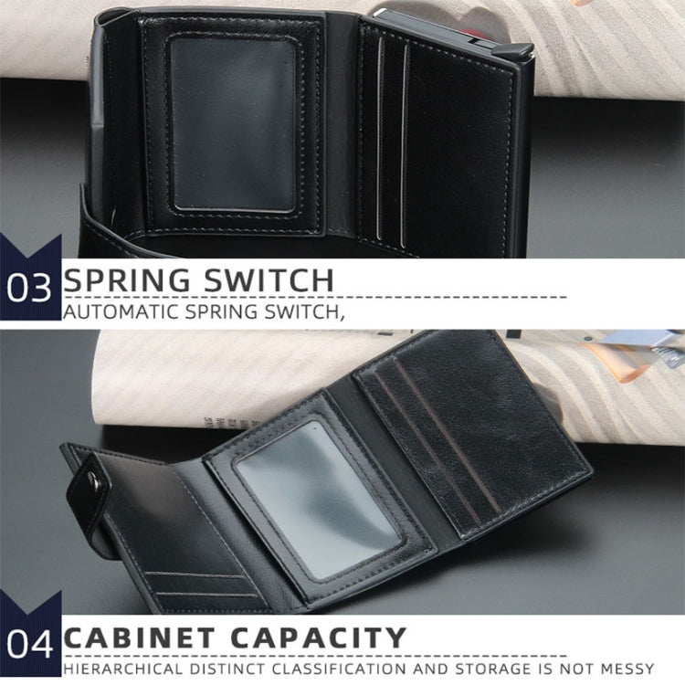 Baellerry RFID Anti-Theft Automatic Pop-Up Card Wallet Buckle Metal Aluminum Shell Card Holder(Grey) - free shipping - PMC TechLife - Order now!