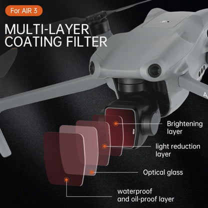 For DJI Air 3 RCSTQ Multi-Layer Coating Waterproof  Filter, Spec: ND-PL8/16/32/64 4-in-1 - Mavic Lens Filter by RCSTQ | Online Shopping South Africa | PMC Jewellery