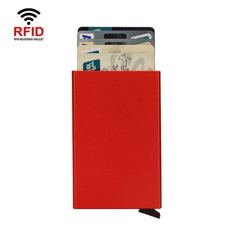 RFID Short Metal Card Case Credit Card Holder Wallet(Red) - Antimagnetic RFID Package by PMC Jewellery | Online Shopping South Africa | PMC Jewellery | Buy Now Pay Later Mobicred