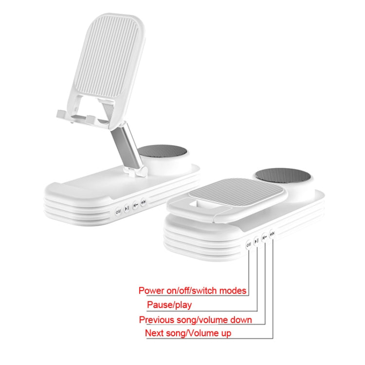 2-in-1 Desktop Bluetooth Speaker Stand Mobile Phone Tablet Holder(White) - Desktop Holder by PMC Jewellery | Online Shopping South Africa | PMC Jewellery