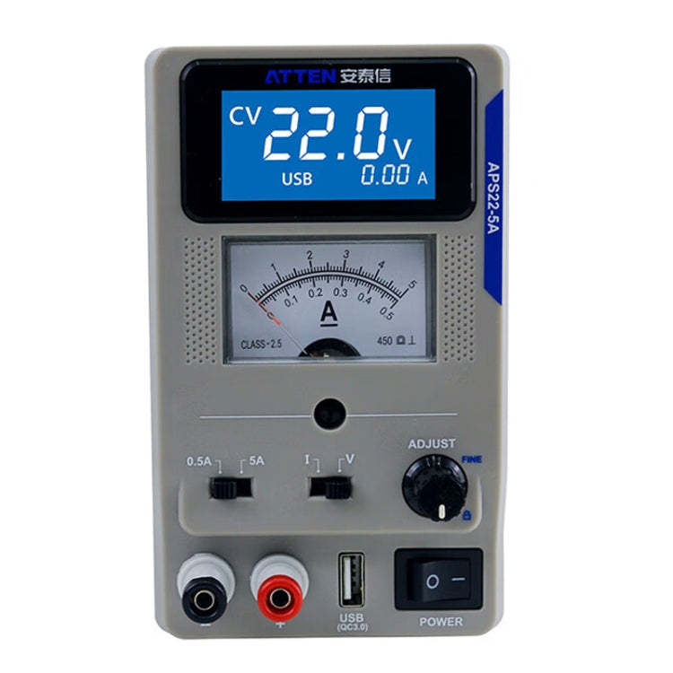 ATTEN APS22-5A 22V 5A USB Digital Variable Adjustable Laboratory DC Power Supply For Mobile Repair, EU Plug - free shipping - PMC TechLife - Order now!