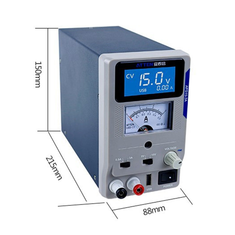 ATTEN APS22-5A 22V 5A USB Digital Variable Adjustable Laboratory DC Power Supply For Mobile Repair, EU Plug - Current & Voltage Tester by ATTEN | Online Shopping South Africa | PMC Jewellery | Buy Now Pay Later Mobicred