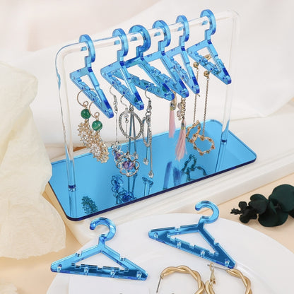 Acrylic Coat Hanger Style Earring Storage Display Stand Holder(Blue) - Jewelry Storages by PMC Jewellery | Online Shopping South Africa | PMC Jewellery