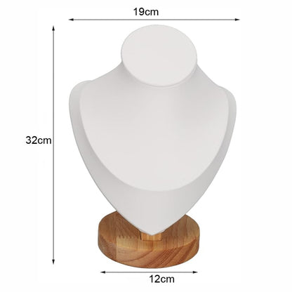 Solid Wood Large Size Portrait Necklace Display Stand Heart Shaped Necklace Counter Display Stand(White) - Jewelry Storages by PMC Jewellery | Online Shopping South Africa | PMC Jewellery