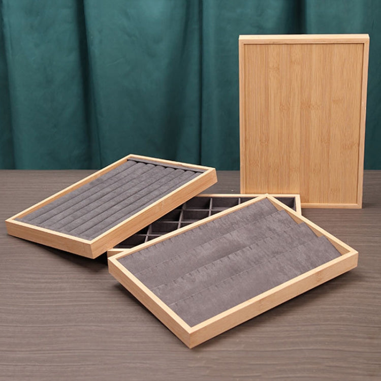 Bamboo Wood Jewelry Display Pallet Jewelry Storage Display Tray, Style: Empty Tray Gray - Jewelry Storages by PMC Jewellery | Online Shopping South Africa | PMC Jewellery