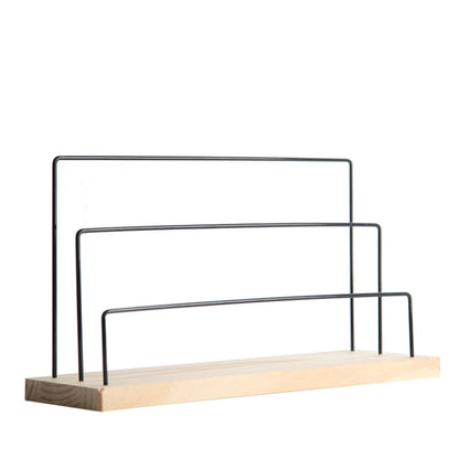 Wooden Base Iron Multi-Layer Earrings Storage Display Rack Can Hang Jewelry Display Shelf, Style: 3 Layers (Black) - Jewelry Storages by PMC Jewellery | Online Shopping South Africa | PMC Jewellery