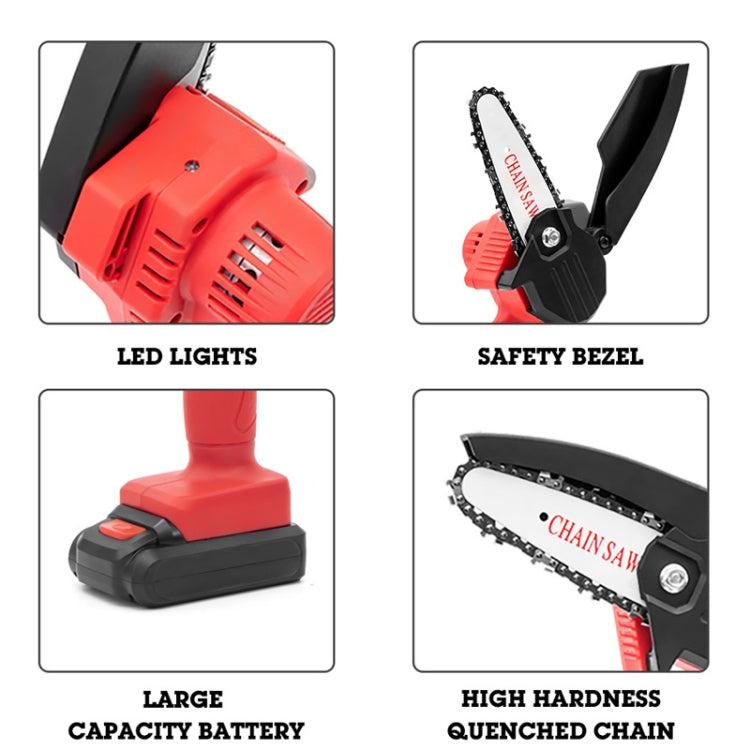 HILDA Rechargeable Cordless Mini Electrical Chain Saw Logging Tools Plastic Package, Model: EU Plug With 1 Battery Black - Electric Saws & Accessories by HILDA | Online Shopping South Africa | PMC Jewellery | Buy Now Pay Later Mobicred