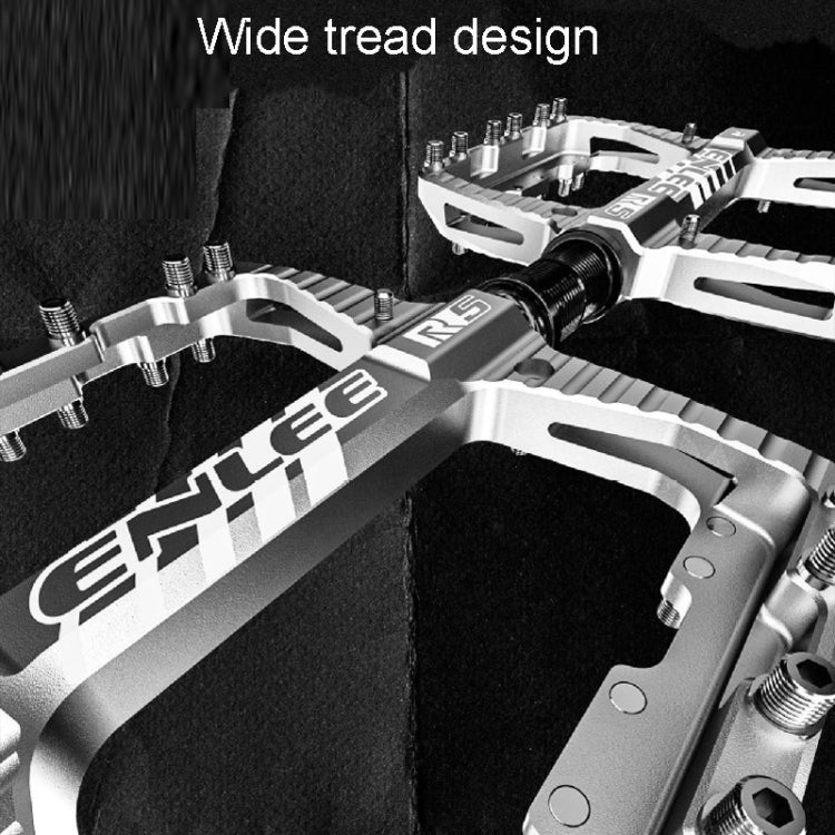 ENLEE R5 1pair Mountain Bike Pedals Bicycle Cycling Wider Non-Slip Footrest Bearing(Black) - Pedals by ENLEE | Online Shopping South Africa | PMC TechLife | Buy Now Pay Later Mobicred