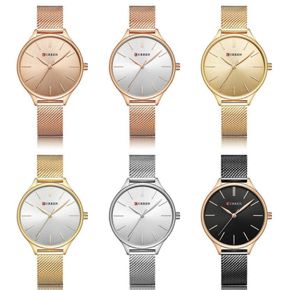 Curren 9024 Casual Steel Strap Waterproof Women Quartz Watch, Color: Gold Shell Gold Surface - Alloy Watches by Curren | Online Shopping South Africa | PMC Jewellery | Buy Now Pay Later Mobicred