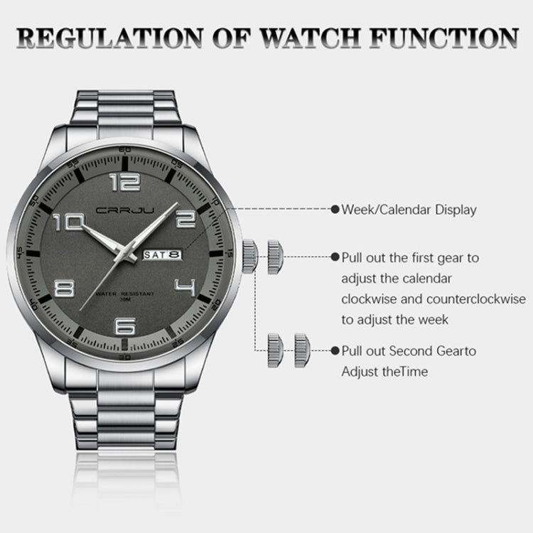 CRRJU 5005 Men Steel Strap Watch Simple Business Personalized Waterproof Watch With Calendar Display(Golden) - Metal Strap Watches by CRRJU | Online Shopping South Africa | PMC Jewellery | Buy Now Pay Later Mobicred