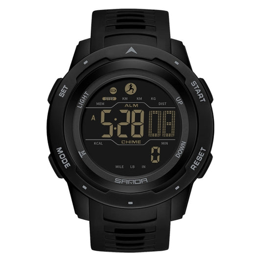 SANDA 2145 Calorie Pedometer Alarm Clock Waterproof Multifunctional Hiking Sports Shockproof Smart Watch(Black) - Sport Watches by SANDA | Online Shopping South Africa | PMC Jewellery | Buy Now Pay Later Mobicred