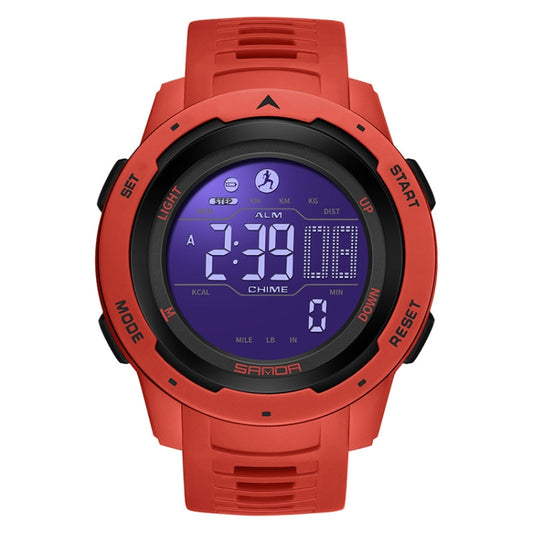 SANDA 2145 Calorie Pedometer Alarm Clock Waterproof Multifunctional Hiking Sports Shockproof Smart Watch(Red) - Sport Watches by SANDA | Online Shopping South Africa | PMC Jewellery | Buy Now Pay Later Mobicred