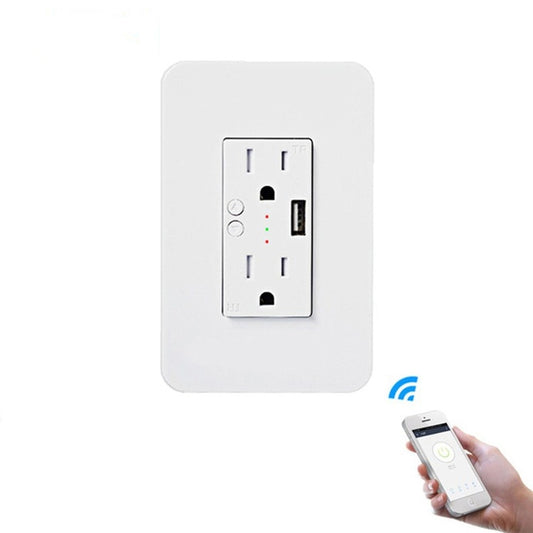 Smart Wall Socket 120 Type WIFI Remote Control Voice Control With USB Socket, Model:American Wall Socket - Smart Socket by PMC Jewellery | Online Shopping South Africa | PMC Jewellery