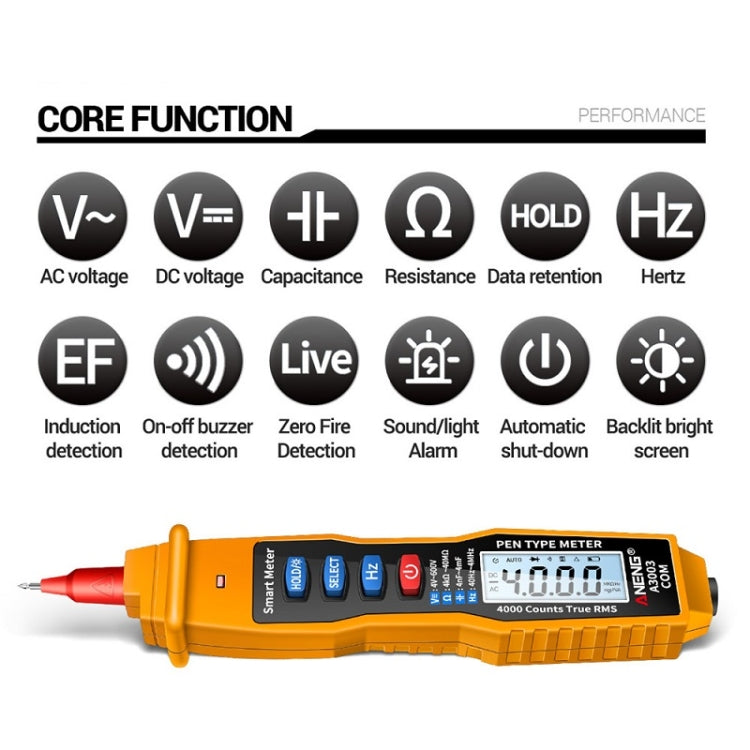 ANENG A3003 Multi-Function Pen-Type High-Precision Smart Multimeter(Black) - Digital Multimeter by ANENG | Online Shopping South Africa | PMC TechLife | Buy Now Pay Later Mobicred