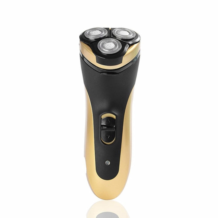 3 Blades Rotating Electric Shavers Men Rechargeable Razor with LED Lighting Function(Gold) - Electric Shavers by PMC Jewellery | Online Shopping South Africa | PMC Jewellery