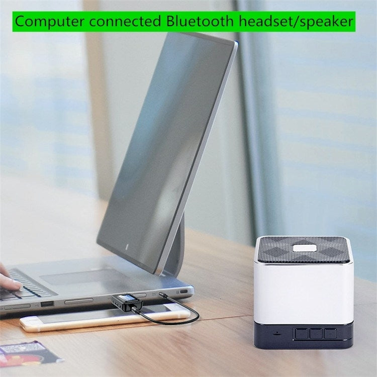 2 in 1 Bluetooth 5.0 Adapter USB Drive-free Wireless Audio Transmitter Receiver with LCD Display - Audio Receiver Transmitter by PMC TechLife | Online Shopping South Africa | PMC TechLife