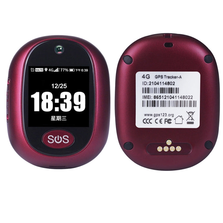 REACHFAR RF-V45-A Mini Touch Screen GPS Smart Tracker Pendant, Support SOS / Camera / Health Management / Video Calling / 4G LTE, For Asia/Europe/Africa / Australia(Wine Red) - Personal Tracker by REACHFAR | Online Shopping South Africa | PMC Jewellery | Buy Now Pay Later Mobicred