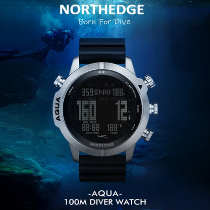 NORTH EDGE AQUA 100m Waterproof Scuba Diver Smart Watch, Support Luminous Display & Compass Mode - Sport Watches by NORTH EDGE | Online Shopping South Africa | PMC Jewellery | Buy Now Pay Later Mobicred