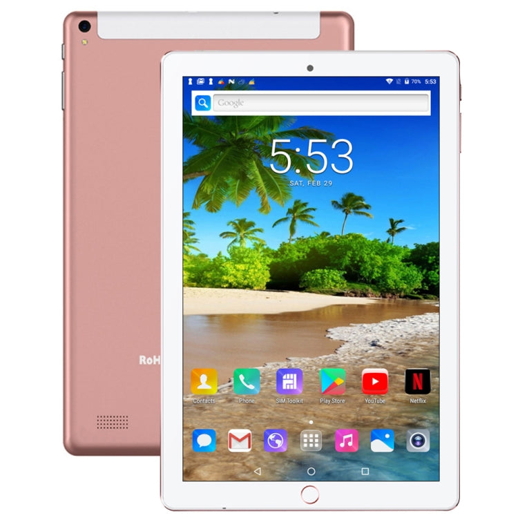 BDF P10 3G Phone Call Tablet PC, 10 inch, 2GB+32GB, Android 9.0, MTK8321 Octa Core, Support Dual SIM & Bluetooth & WiFi & GPS, EU Plug(Rose Gold) - BDF by BDF | Online Shopping South Africa | PMC Jewellery