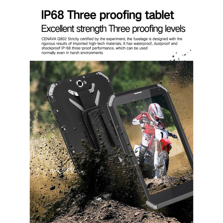 CENAVA-Q802 Triple Proofing Tablet PC, 8.0 inch, 3GB+32GB, Support Google Play, 4G Phone Call, IP68 Waterproof Shockproof Dustproof, Android 7.0, MTK6753 Octa Core 1.5GHz, Support OTG/GPS/NFC/WiFi/BT/TF Card(Black) - CENAVA by CENAVA | Online Shopping South Africa | PMC Jewellery