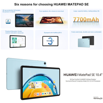 HUAWEI MatePad SE Wi-Fi, 10.4 inch, 6GB+128GB, HarmonyOS 3 Qualcomm Snapdragon 680 Octa Core, Support Dual WiFi / BT, Not Support Google Play(Black) - Huawei by Huawei | Online Shopping South Africa | PMC Jewellery